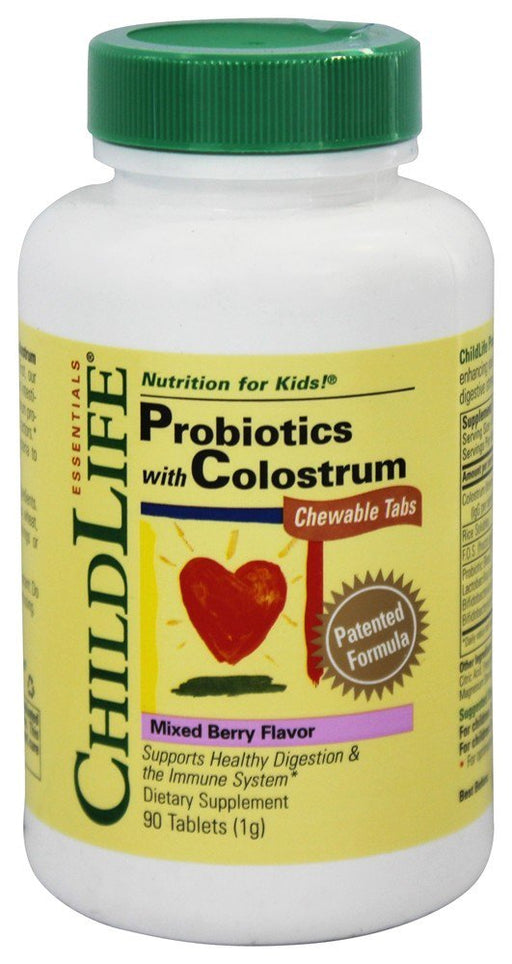 childlife-probiotics-with-colostrum-90-chewable-tablets - Supplements-Natural & Organic Vitamins-Essentials4me