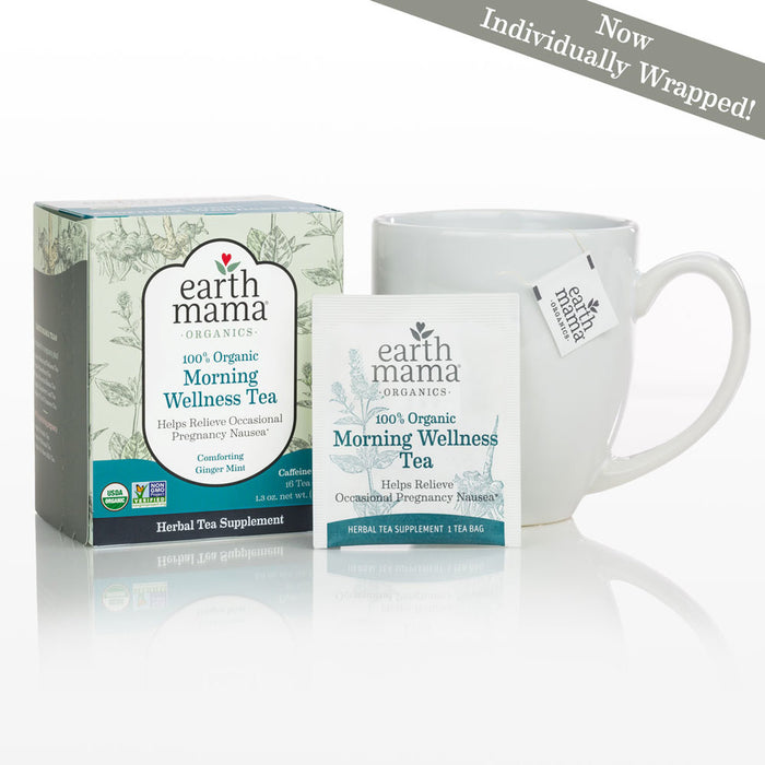 earth-mama-100-organic-morning-wellness-tea-comforting-ginger-mint-16-tea-bags-1-3-oz-37-g - Supplements-Natural & Organic Vitamins-Essentials4me