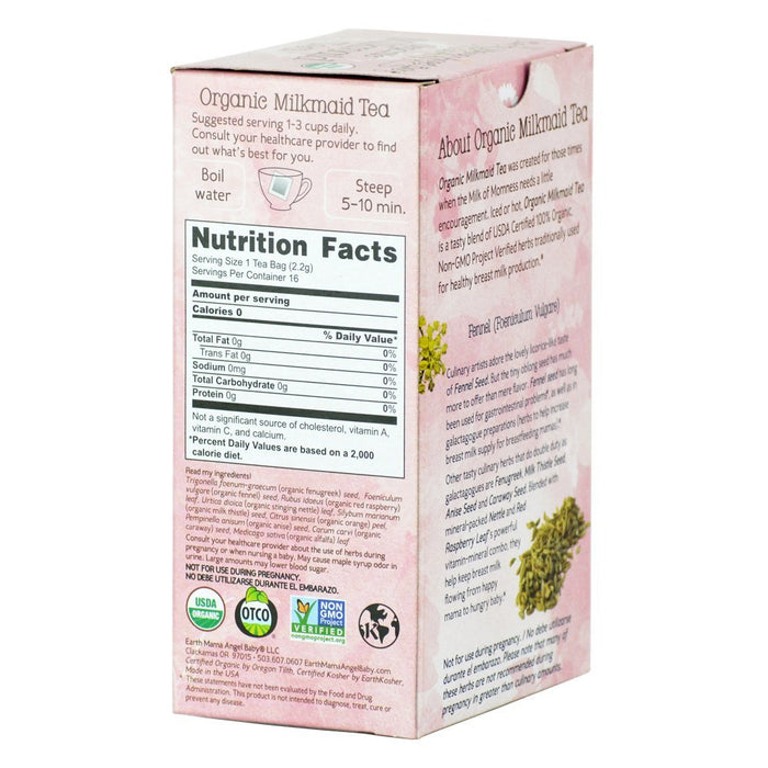 earth-mama-angel-baby-organic-milkmaid-tea-16-teabags - Supplements-Natural & Organic Vitamins-Essentials4me