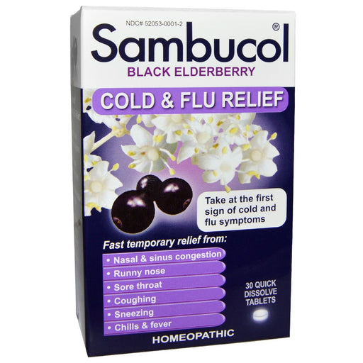 sambucol-black-elderberry-cold-flu-relief-30-quick-dissolve-tablets - Supplements-Natural & Organic Vitamins-Essentials4me