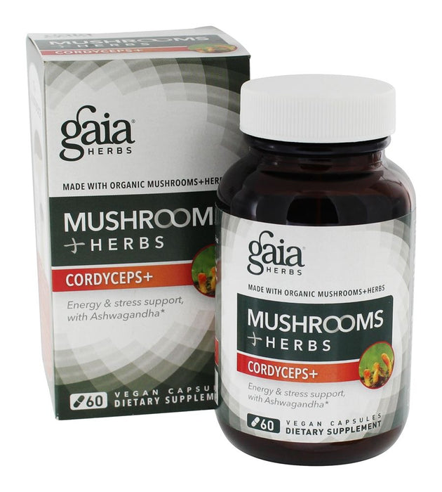 gaia-herbs-mushrooms-herbs-cordyceps-plus-60-vegetarian-capsules - Supplements-Natural & Organic Vitamins-Essentials4me