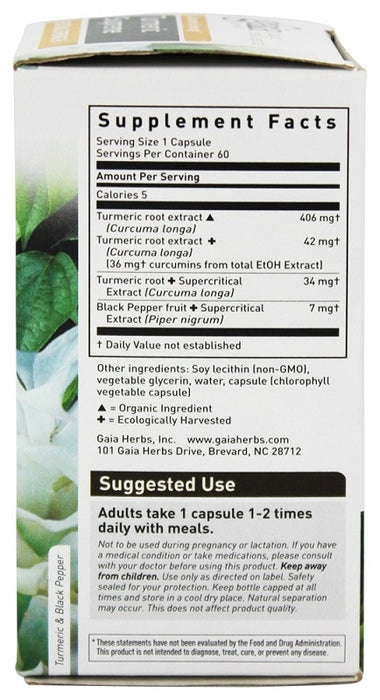 gaia-herbs-turmeric-supreme-extra-strength-60-vegetarian-capsules - Supplements-Natural & Organic Vitamins-Essentials4me