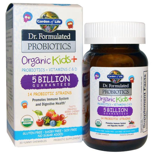 garden-of-life-dr-formulated-probiotics-organic-kids-30-yummy-chewables - Supplements-Natural & Organic Vitamins-Essentials4me