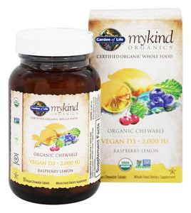 garden-of-life-vitamin-d3-mykind-raspberry-lemon-2000-iu-30-vegan-chewable-tablets - Supplements-Natural & Organic Vitamins-Essentials4me