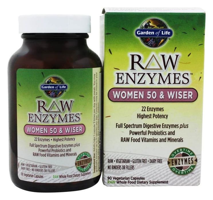 garden-of-life-raw-enzymes-women-50-wiser-90-vegetarian-capsules - Supplements-Natural & Organic Vitamins-Essentials4me