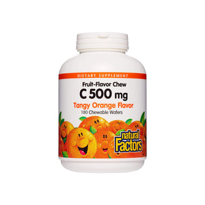 natural-factor-vitamin-c-500-mg-fruit-flavor-chew-tangy-orange - Supplements-Natural & Organic Vitamins-Essentials4me
