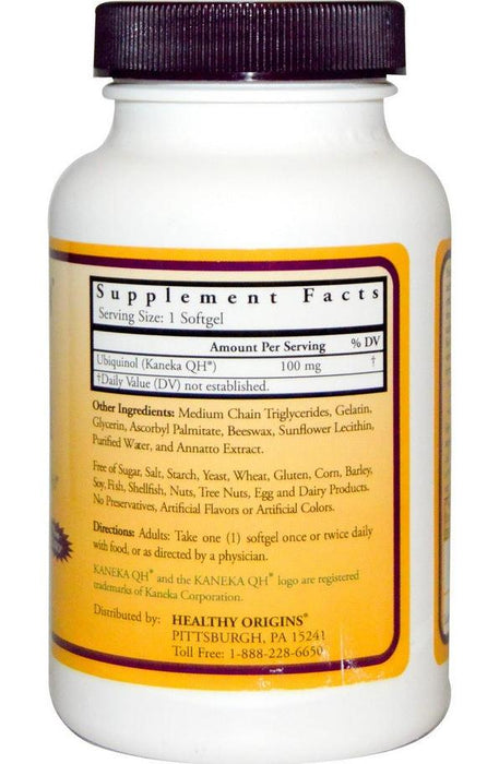 healthy-origins-ubiquinol-100-mg-60-softgels - Supplements-Natural & Organic Vitamins-Essentials4me
