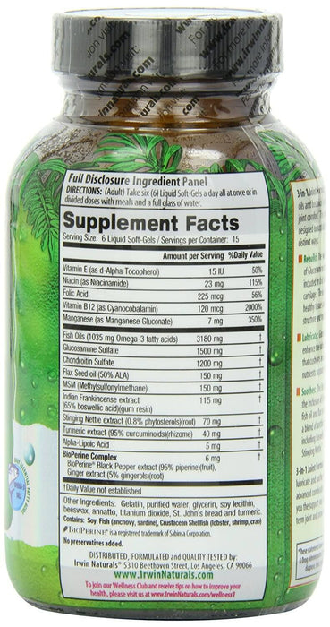irwin-naturals-3-in-1-joint-formula-90-liquid-soft-gels - Supplements-Natural & Organic Vitamins-Essentials4me