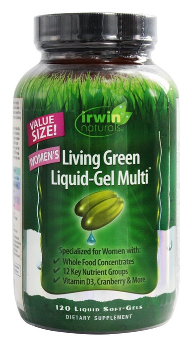 irwin-naturals-womens-living-green-liquid-gel-multi-120-liquid-soft-gels - Supplements-Natural & Organic Vitamins-Essentials4me