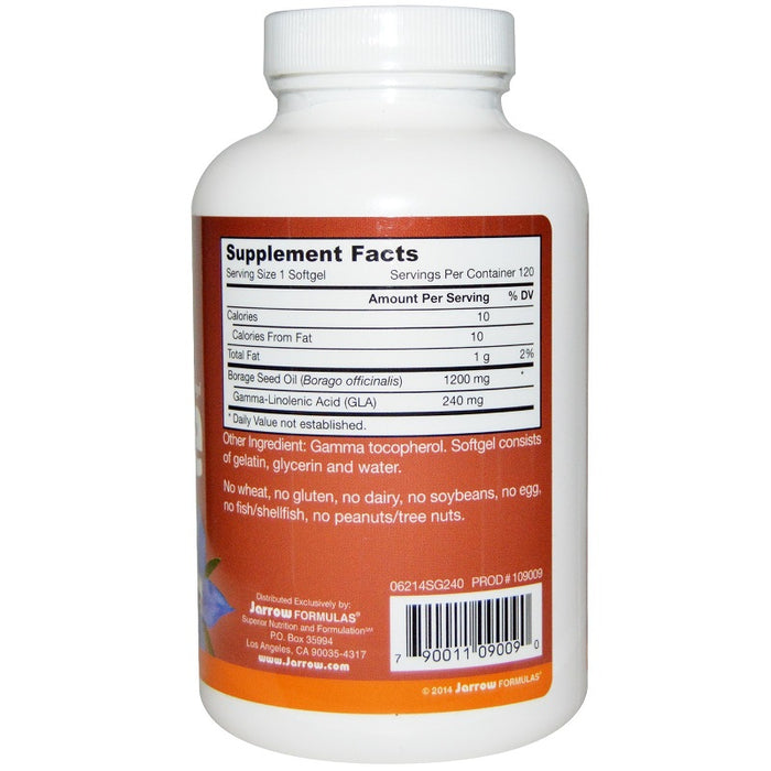 jarrow-formulas-borage-1200-mg-120-softgels - Supplements-Natural & Organic Vitamins-Essentials4me