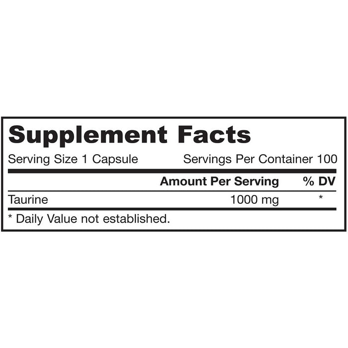 jarrow-formulas-taurine-1000-mg-100-capsules - Supplements-Natural & Organic Vitamins-Essentials4me