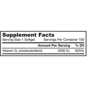 jarrow-formulas-vitamin-d3-2500-iu-100-softgels - Supplements-Natural & Organic Vitamins-Essentials4me