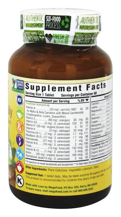 megafood-dailyfoods-kids-one-daily-mini-tablet-60-vegetarian-tablets - Supplements-Natural & Organic Vitamins-Essentials4me