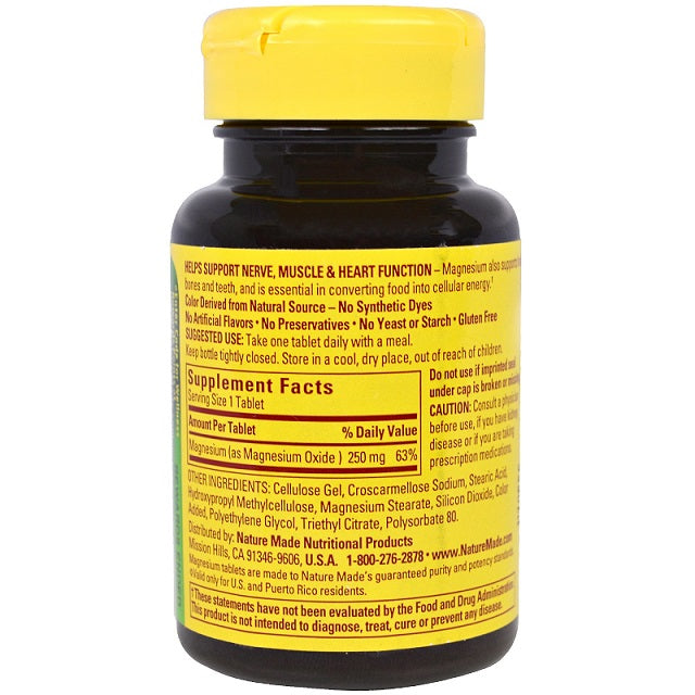 nature-made-magnesium-250-mg-100-tablets - Supplements-Natural & Organic Vitamins-Essentials4me