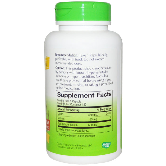 natures-way-kelp-180-capsules - Supplements-Natural & Organic Vitamins-Essentials4me