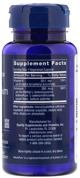 life-extension-super-selenium-complex-100-vegetarian-capsules - Supplements-Natural & Organic Vitamins-Essentials4me
