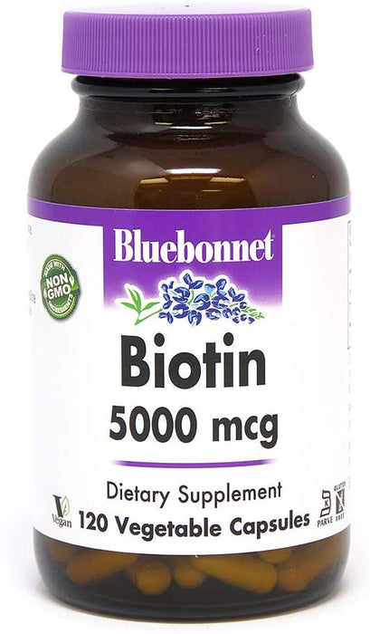 bluebonnet-nutrition-biotin-5-000-mcg-120-vegetable-capsules - Supplements-Natural & Organic Vitamins-Essentials4me