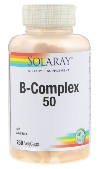 solaray-vitamin-b-complex-50-250-vegcaps-50mg - Supplements-Natural & Organic Vitamins-Essentials4me