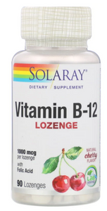 solaray-vitamin-b-12-1000-mcg-90-cherry-lozenges - Supplements-Natural & Organic Vitamins-Essentials4me