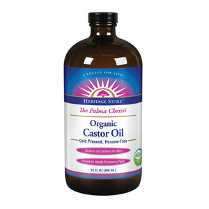 heritage-store-castor-oil-organic-fragrance-free-32-oz - Supplements-Natural & Organic Vitamins-Essentials4me