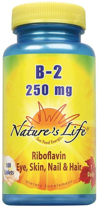 natures-life-vitamin-b-2-powerful-support-for-healthy-skin-metabolism-250mg-100ct-250mg - Supplements-Natural & Organic Vitamins-Essentials4me