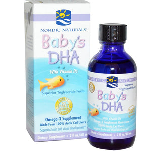 nordic-naturals-babys-dha-with-vitamin-d3-2-fl-oz-60-ml - Supplements-Natural & Organic Vitamins-Essentials4me