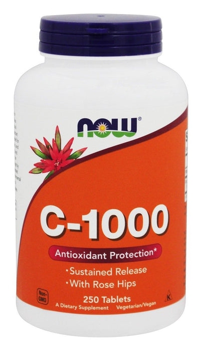 now-foods-vitamin-c1000-time-release-with-rose-hips-250-tablets - Supplements-Natural & Organic Vitamins-Essentials4me
