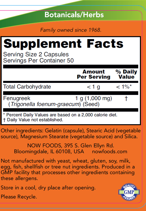 now-foods-fenugreek-500-mg-100-capsules - Supplements-Natural & Organic Vitamins-Essentials4me