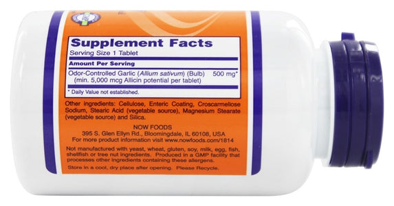 now-foods-garlic-5000-odor-controlled-90-tablet - Supplements-Natural & Organic Vitamins-Essentials4me