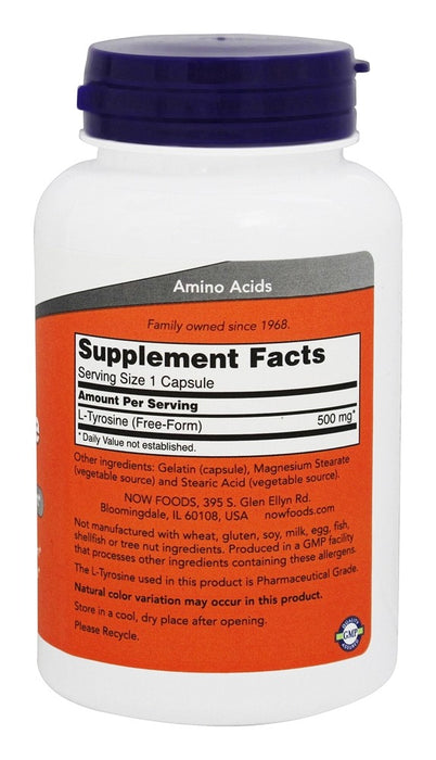 now-foods-l-tyrosine-500-mg-120-capsules - Supplements-Natural & Organic Vitamins-Essentials4me