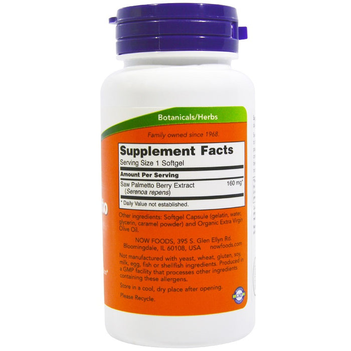 now-foods-saw-palmetto-extract-160-mg-120-softgels - Supplements-Natural & Organic Vitamins-Essentials4me