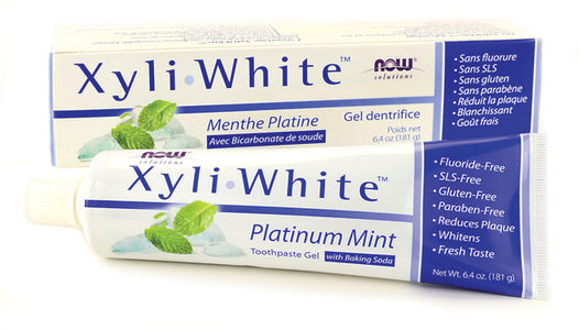 now-foods-xyli-white-platinum-mint-toothpaste-gel-with-baking-soda-6-4-oz - Supplements-Natural & Organic Vitamins-Essentials4me