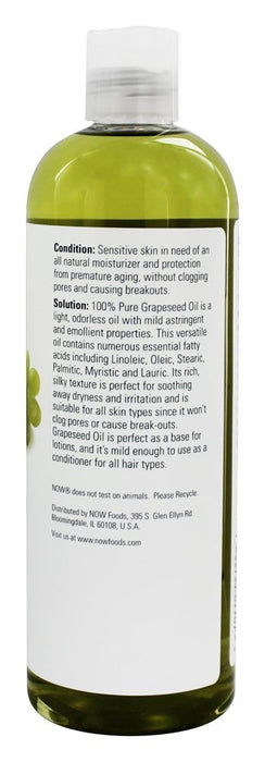 now-foods-grapeseed-oil-16-oz - Supplements-Natural & Organic Vitamins-Essentials4me