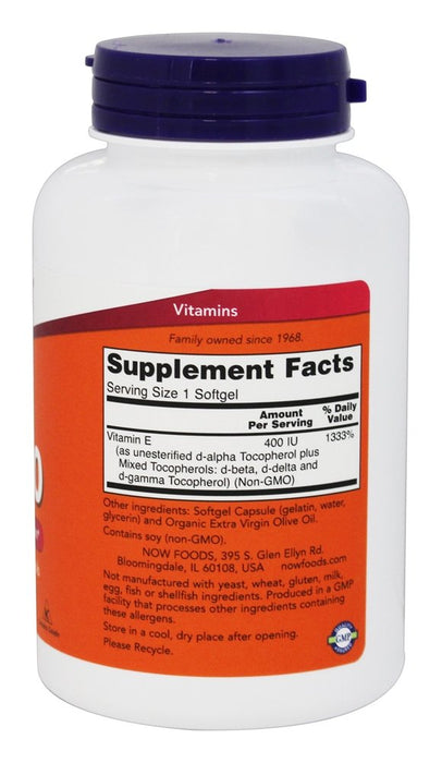 now-foods-e400-mixed-tocopherols-250-softgels - Supplements-Natural & Organic Vitamins-Essentials4me