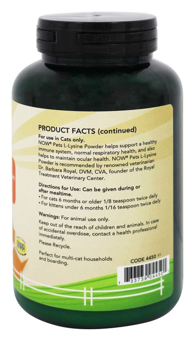 now-foods-now-pets-l-lysine-for-cats-8-oz-226-8-g - Supplements-Natural & Organic Vitamins-Essentials4me