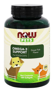 now-foods-omega-3-support-for-dogs-cats-180-softgels - Supplements-Natural & Organic Vitamins-Essentials4me