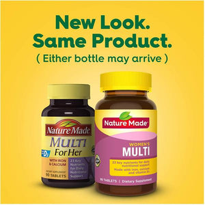 nature-made-multi-for-her-with-iron-calcium-90-tablets - Supplements-Natural & Organic Vitamins-Essentials4me