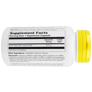 solaray-organic-garlic-600-mg-100-veggie-caps - Supplements-Natural & Organic Vitamins-Essentials4me