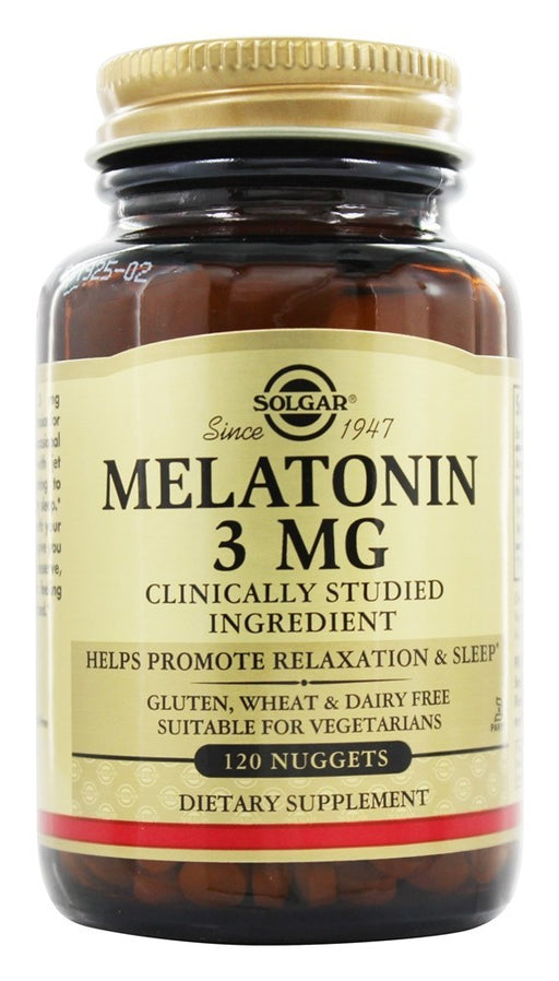 solgar-melatonin-3-mg-120-nugget - Supplements-Natural & Organic Vitamins-Essentials4me