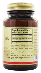 solgar-methylcobalamin-vitamin-b12-5000-mcg-60-nugget - Supplements-Natural & Organic Vitamins-Essentials4me
