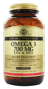 solgar-double-strength-omega-3-700-mg-120-softgels - Supplements-Natural & Organic Vitamins-Essentials4me