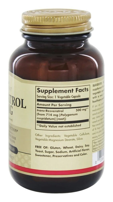 solgar-resveratrol-500-mg-30-vegetarian-capsules - Supplements-Natural & Organic Vitamins-Essentials4me