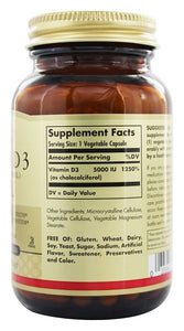 solgar-vitamin-d3-cholecalciferol-5000-iu-120-vegetarian-capsules - Supplements-Natural & Organic Vitamins-Essentials4me