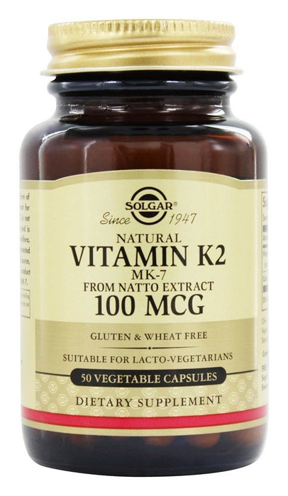 solgar-natural-vitamin-k2-mk7-from-natto-extract-100-mcg-50-vegetarian-capsules - Supplements-Natural & Organic Vitamins-Essentials4me