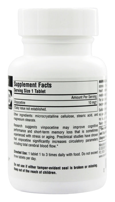 source-naturals-vinpocetine-10-mg-120-tablets - Supplements-Natural & Organic Vitamins-Essentials4me
