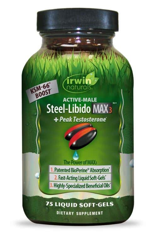 irwin-naturals-active-male-steel-libido-max3-peak-testosterone-75-soft-gels - Supplements-Natural & Organic Vitamins-Essentials4me