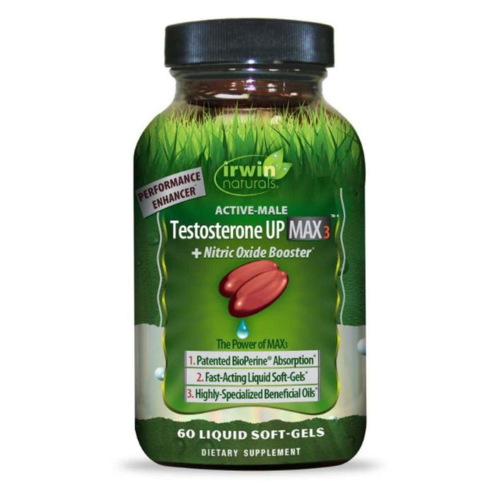 irwin-naturals-active-male-testosterone-up-max3-nitric-oxide-booster-60-soft-gels - Supplements-Natural & Organic Vitamins-Essentials4me