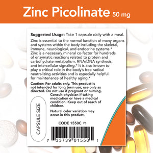 now-foods-zinc-picolinate-50mg-60-vegetable-capsules - Supplements-Natural & Organic Vitamins-Essentials4me